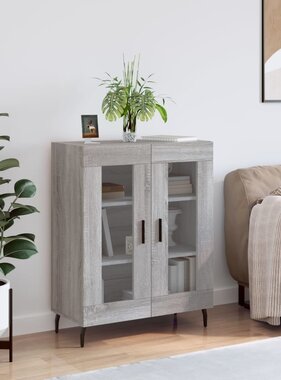 VidaXL Dressoir 69,5x34x90 cm bewerkt hout grijs sonoma eikenkleurig