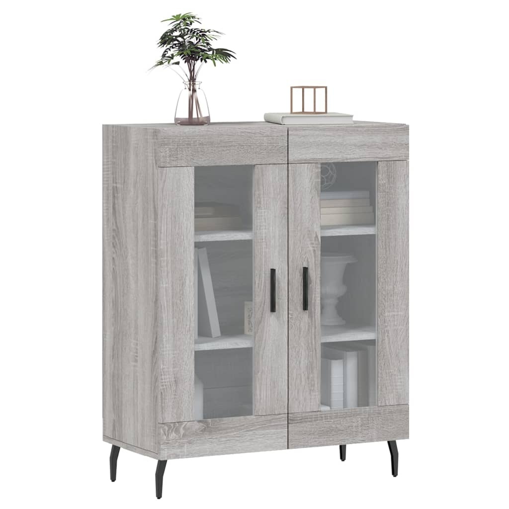 VidaXL Dressoir 69,5x34x90 cm bewerkt hout grijs sonoma eikenkleurig