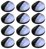 VidaXL LED-wandlampen solar rond zwart 12 st