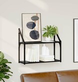 VidaXL Wandplank met plank Zwart eiken 60 x 21 x 51 cm Bewerkt hout