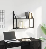 VidaXL Wandplank met plank Zwart eiken 60 x 21 x 51 cm Bewerkt hout