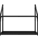 VidaXL Wandplank met plank Zwart eiken 60 x 21 x 51 cm Bewerkt hout