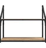 VidaXL Wandplank artisanaal eikenkleurig 60 x 21 x 51 cm Bewerkt hout