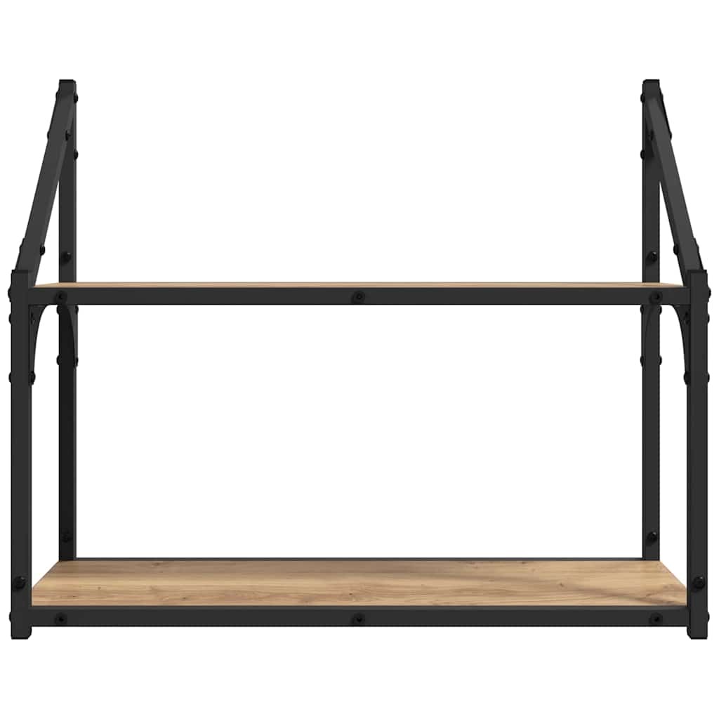 VidaXL Wandplank artisanaal eikenkleurig 60 x 21 x 51 cm Bewerkt hout