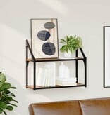 VidaXL Wandplank met plank Oud hout 60 x 21 x 51 cm Bewerkt hout