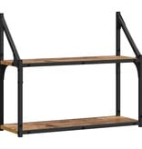 VidaXL Wandplank met plank Oud hout 60 x 21 x 51 cm Bewerkt hout