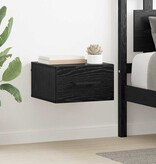 VidaXL Nachtkastje Zwart eiken 35 x 35 x 20 cm Bewerkt hout