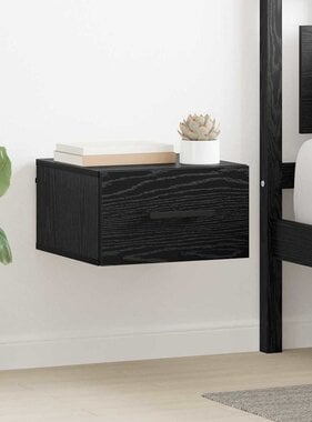 VidaXL Nachtkastje Zwart eiken 35 x 35 x 20 cm Bewerkt hout