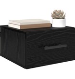 VidaXL Nachtkastje Zwart eiken 35 x 35 x 20 cm Bewerkt hout