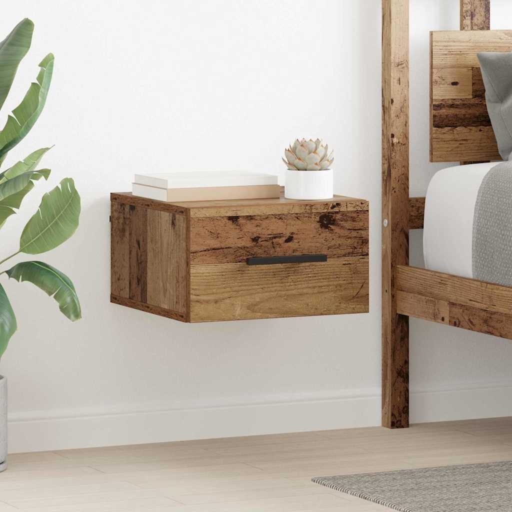 VidaXL Nachtkastje Oud hout 35 x 35 x 20 cm Bewerkt hout