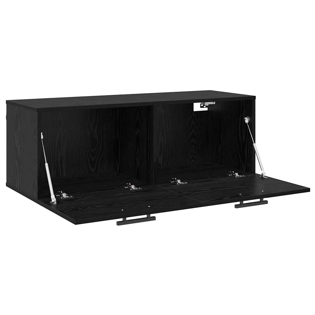 VidaXL Wandkast Zwart eiken 100 x 36.5 x 35 cm Bewerkt hout