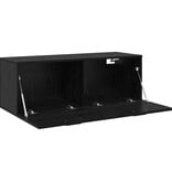 VidaXL Wandkast Zwart eiken 100 x 36.5 x 35 cm Bewerkt hout