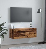 VidaXL Wandkast Oud hout 100 x 36.5 x 35 cm Bewerkt hout