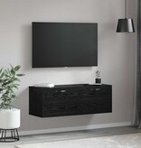 VidaXL Wandkast Zwart eiken 100 x 36.5 x 35 cm Bewerkt hout