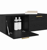 VidaXL Wandkast Zwart eiken 100 x 36.5 x 35 cm Bewerkt hout