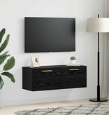 VidaXL Wandkast Zwart eiken 100 x 36.5 x 35 cm Bewerkt hout