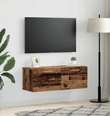 VidaXL Wandkast Oud hout 100 x 36.5 x 35 cm Bewerkt hout