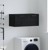 VidaXL Wandkast Zwart eiken 80 x 36.5 x 35 cm Bewerkt hout