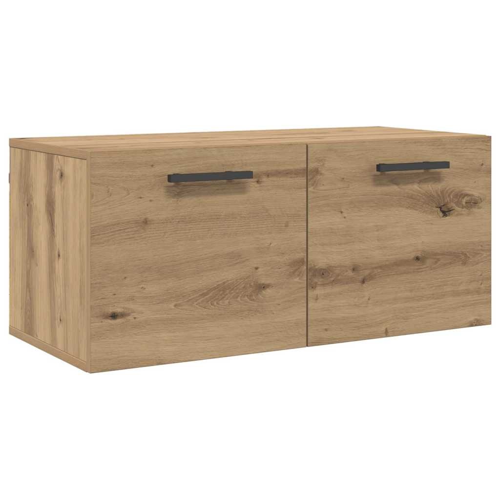 VidaXL Wandkast artisanaal eikenkleurig 80 x 36.5 x 35 cm Bewerkt hout