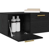 VidaXL Wandkast Zwart eiken 80 x 36.5 x 35 cm Bewerkt hout