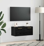 VidaXL Wandkast Zwart eiken 80 x 36.5 x 35 cm Bewerkt hout