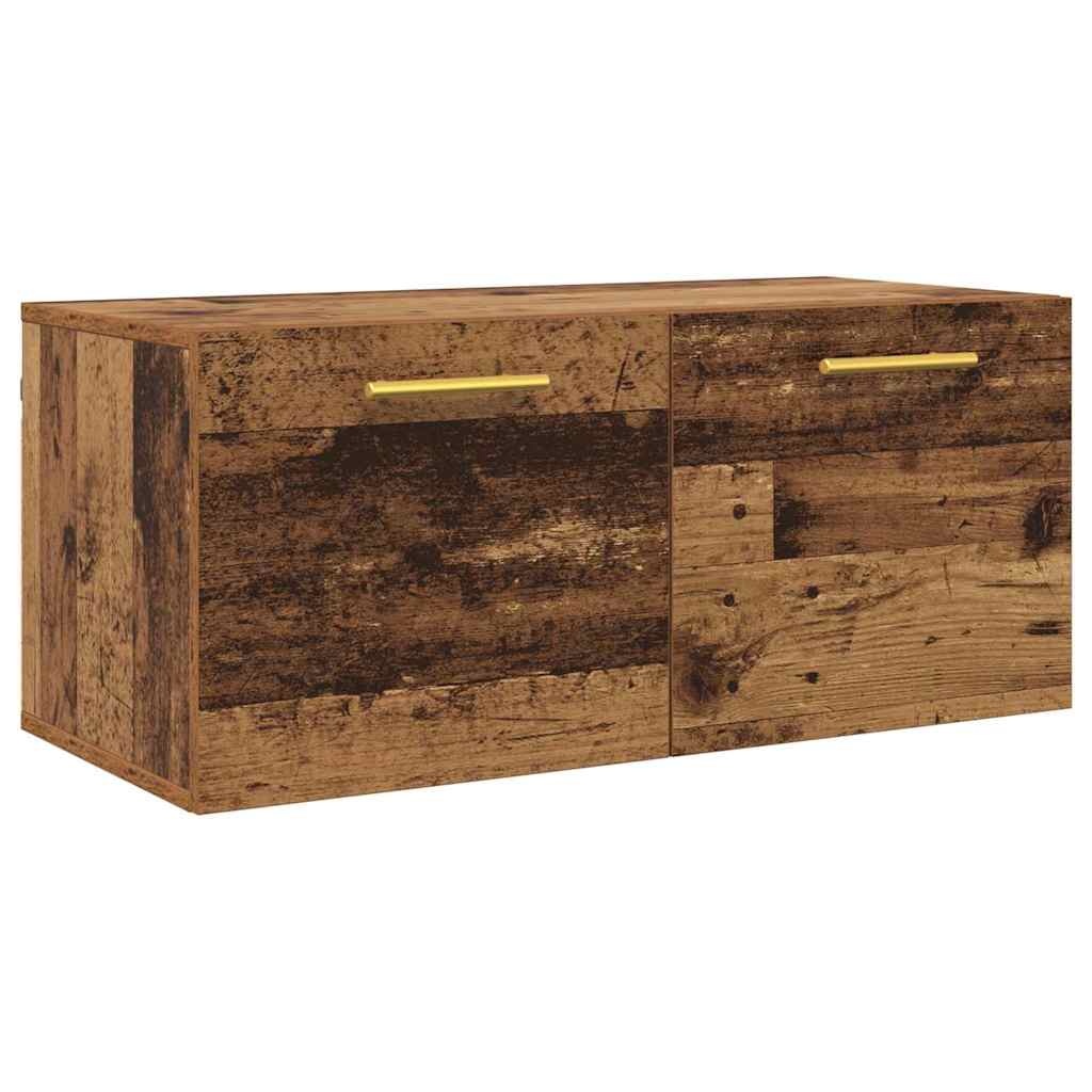 VidaXL Wandkast Wandgemonteerd Oud hout 80 x 36.5 x 35 cm Bewerkt hout