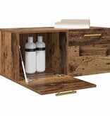 VidaXL Wandkast Wandgemonteerd Oud hout 80 x 36.5 x 35 cm Bewerkt hout