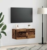 VidaXL Wandkast Wandgemonteerd Oud hout 80 x 36.5 x 35 cm Bewerkt hout