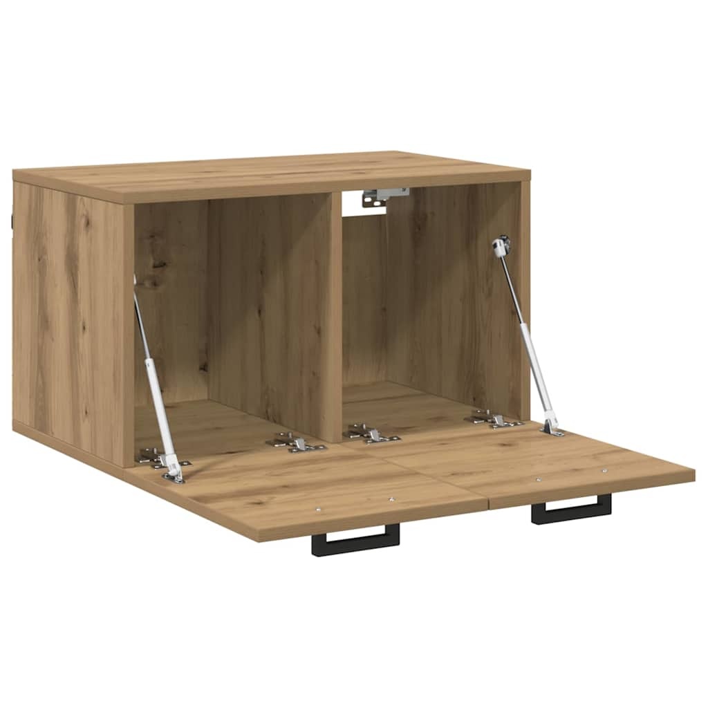 VidaXL Wandkast artisanaal eikenkleurig 60 x 36.5 x 35 cm Bewerkt hout