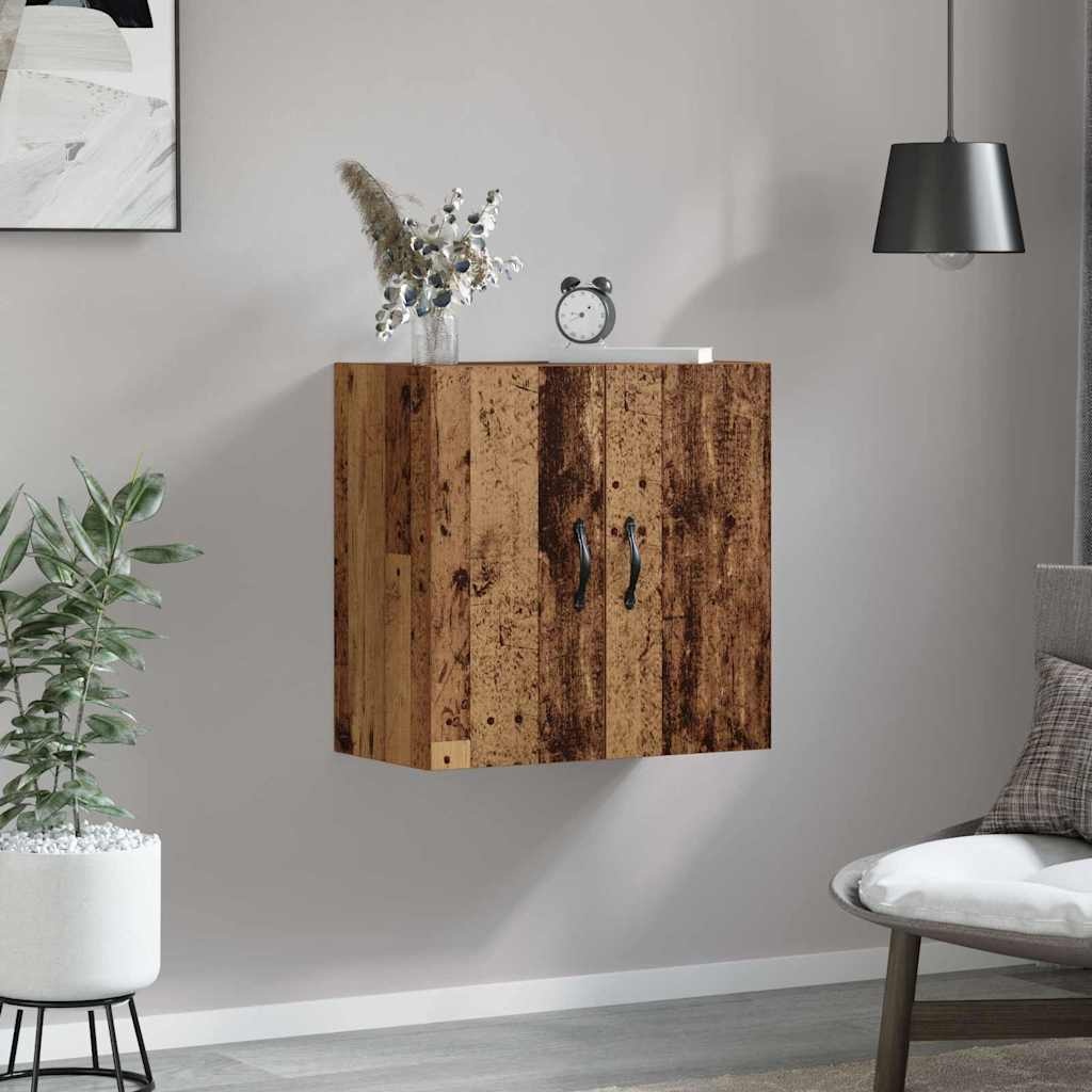 VidaXL Wandkast Wandgemonteerd Oud hout 60 x 31 x 60 cm Bewerkt hout