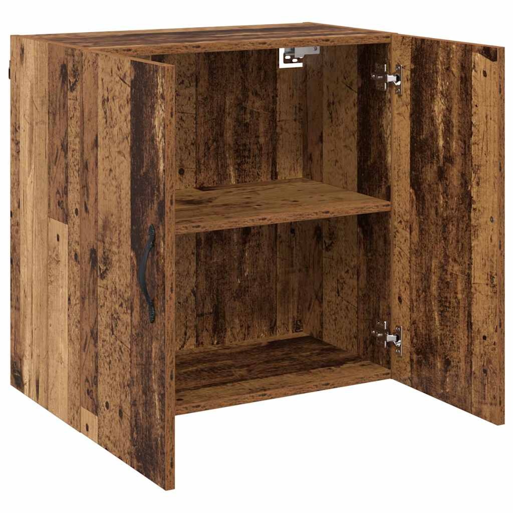 VidaXL Wandkast Wandgemonteerd Oud hout 60 x 31 x 60 cm Bewerkt hout