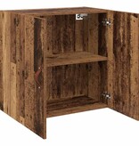 VidaXL Wandkast Wandgemonteerd Oud hout 60 x 31 x 60 cm Bewerkt hout