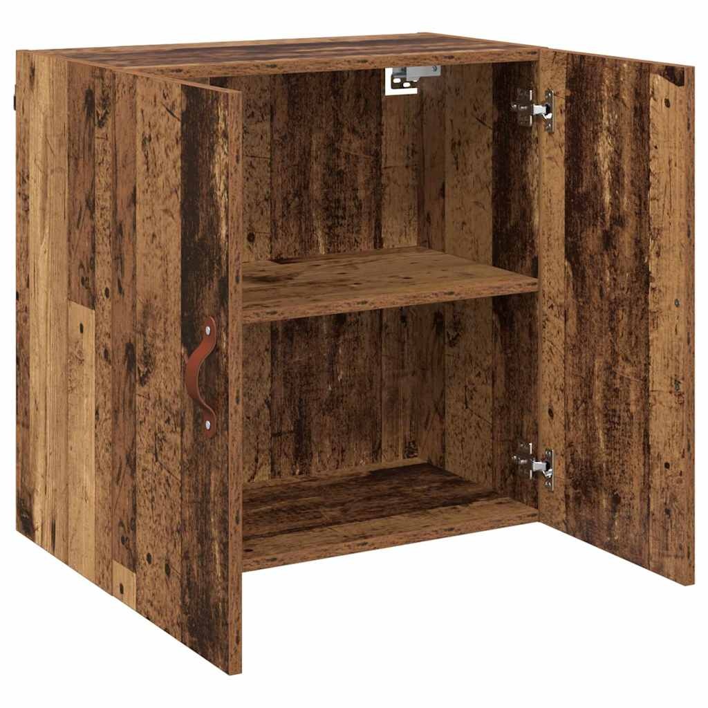 VidaXL Wandkast Wandgemonteerd Oud hout 60 x 31 x 60 cm Bewerkt hout