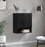 VidaXL Wandkast Zwart eiken 60 x 31 x 70 cm Bewerkt hout
