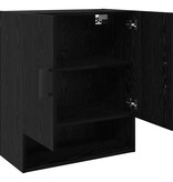 VidaXL Wandkast Zwart eiken 60 x 31 x 70 cm Bewerkt hout