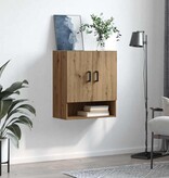 VidaXL Wandkast artisanaal eikenkleurig 60 x 31 x 70 cm Bewerkt hout