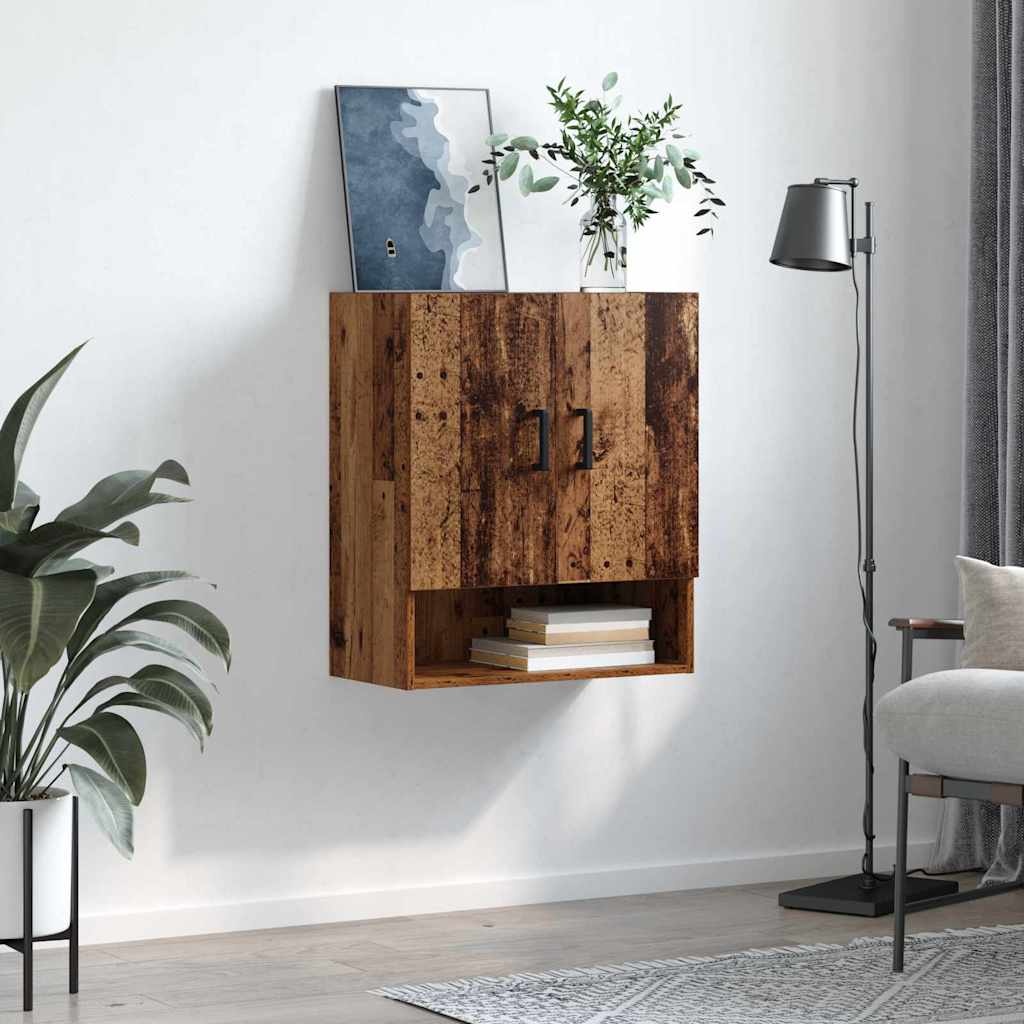VidaXL Wandkast Wandgemonteerd Oud hout 60 x 31 x 70 cm Bewerkt hout