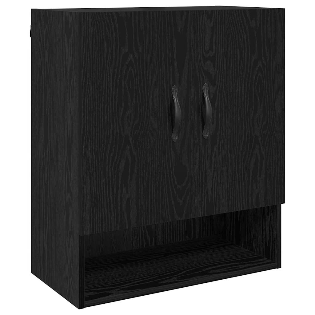 VidaXL Wandkast Zwart eiken 60 x 31 x 70 cm Bewerkt hout