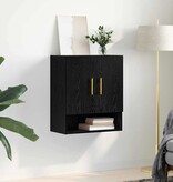 VidaXL Wandkast Zwart eiken 60 x 31 x 70 cm Bewerkt hout