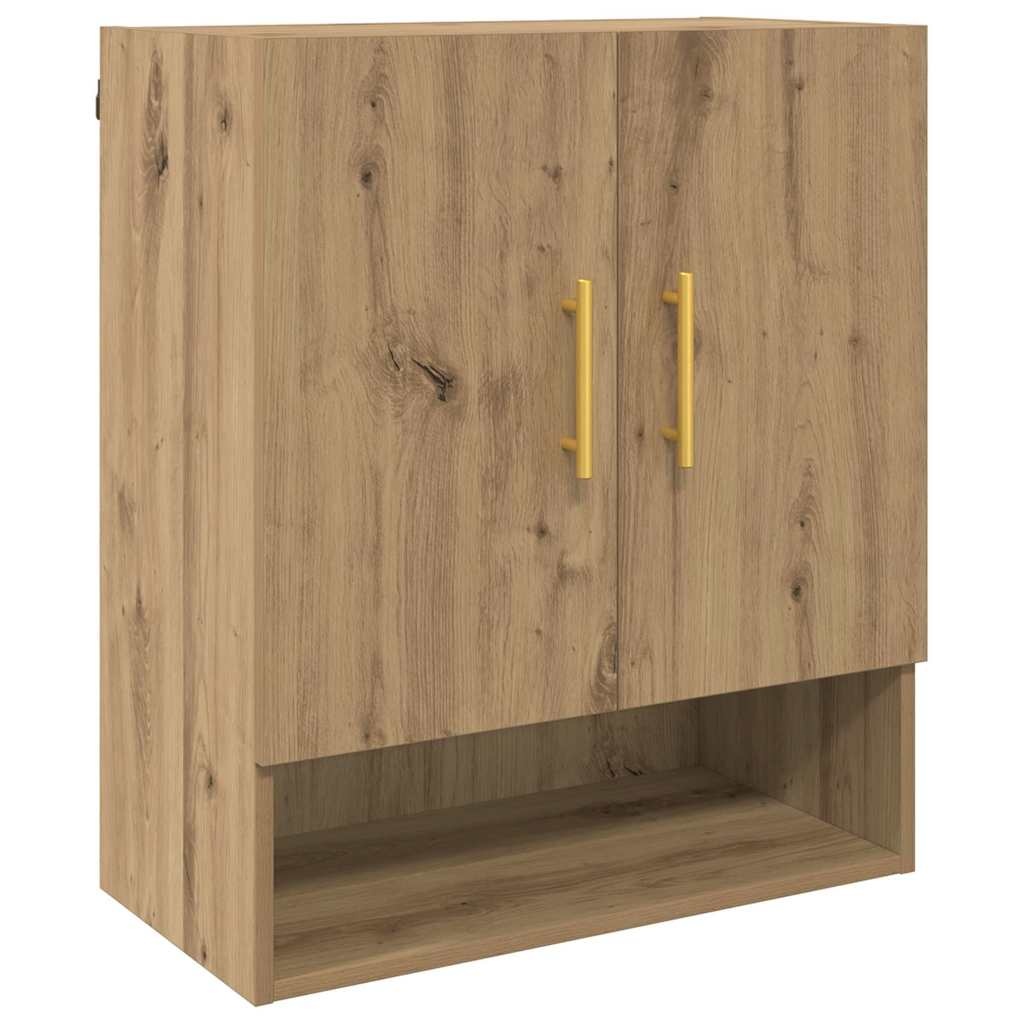 VidaXL Wandkast artisanaal eikenkleurig 60 x 31 x 70 cm Bewerkt hout