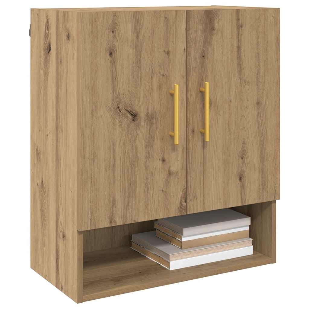 VidaXL Wandkast artisanaal eikenkleurig 60 x 31 x 70 cm Bewerkt hout