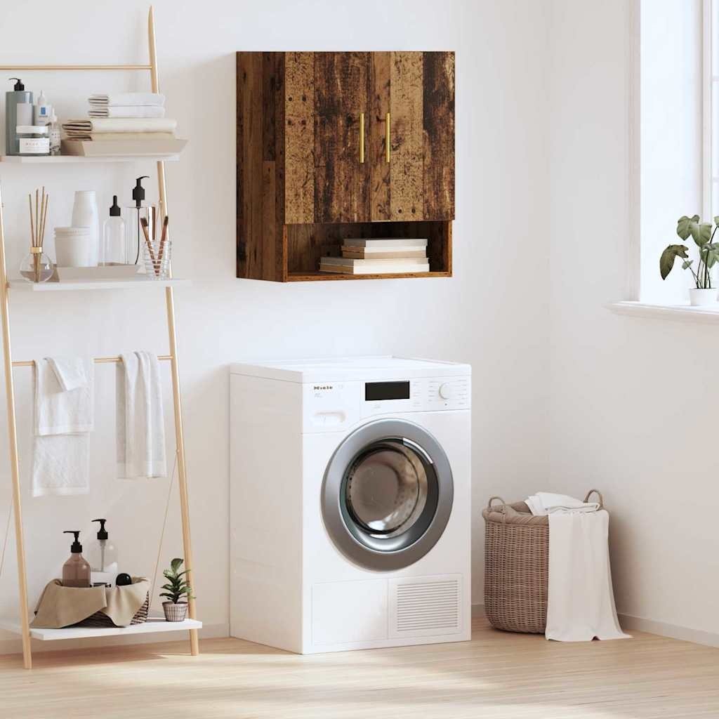 VidaXL Wandkast Wandgemonteerd Oud hout 60 x 31 x 70 cm Bewerkt hout