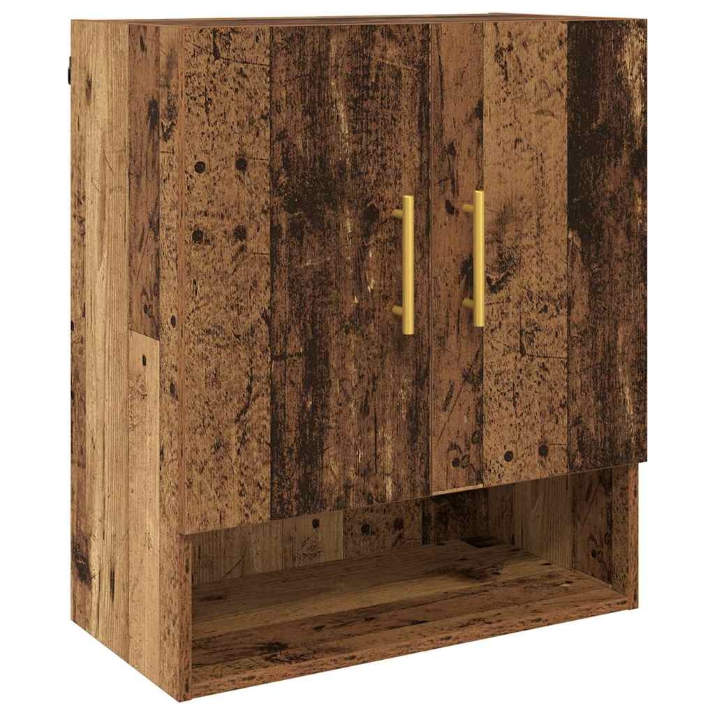 VidaXL Wandkast Wandgemonteerd Oud hout 60 x 31 x 70 cm Bewerkt hout