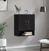 VidaXL Wandkast Zwart eiken 60 x 31 x 70 cm Bewerkt hout