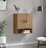 VidaXL Wandkast artisanaal eikenkleurig 60 x 31 x 70 cm Bewerkt hout