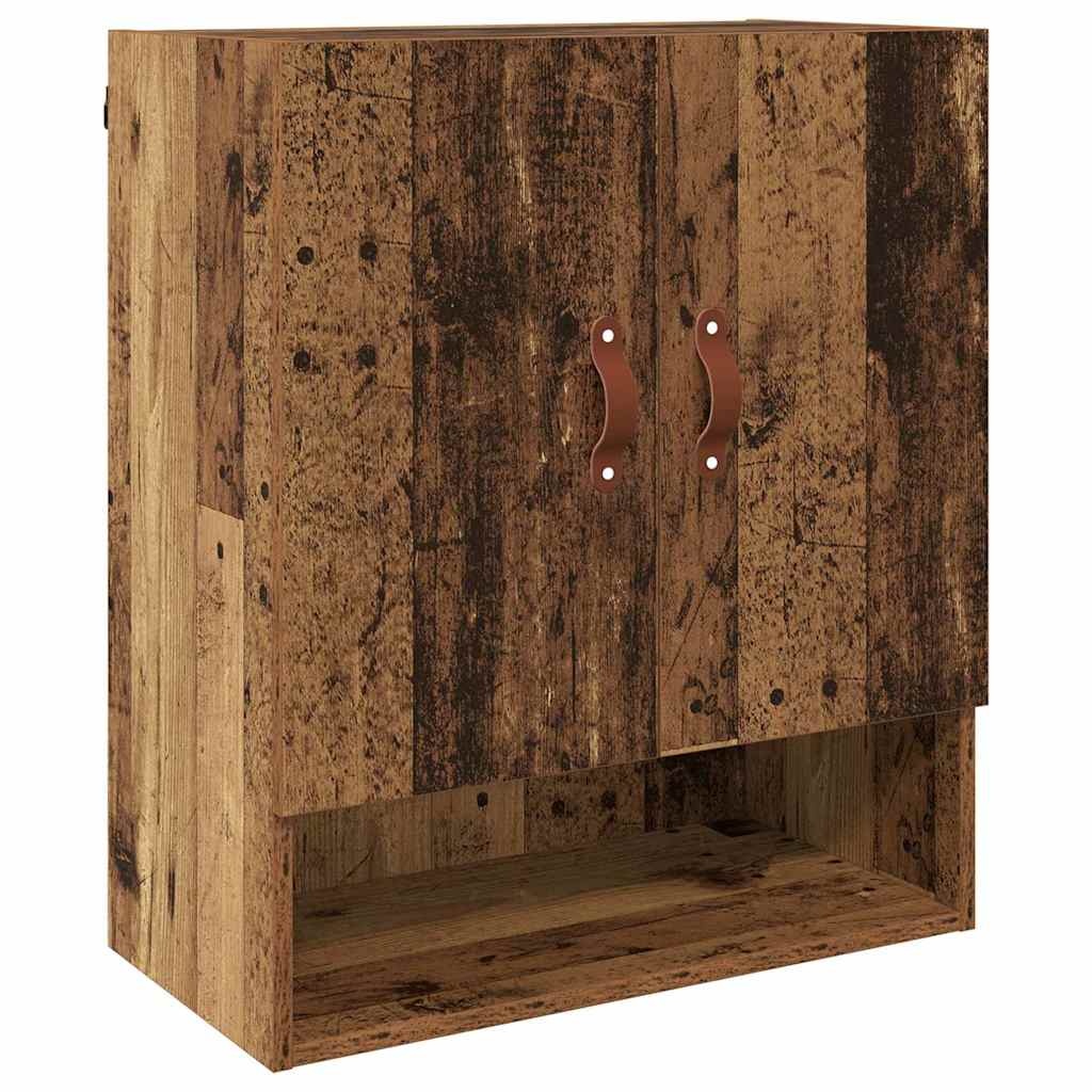 VidaXL Wandkast Wandgemonteerd Oud hout 60 x 31 x 70 cm Bewerkt hout