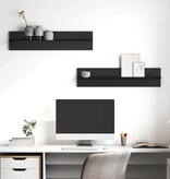 VidaXL Wandplanken 2 pcs Zwart eiken 80 x 11,5 x 18 cm Bewerkt hout
