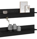 VidaXL Wandplanken 2 pcs Zwart eiken 80 x 11,5 x 18 cm Bewerkt hout