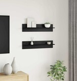 VidaXL Wandplanken 2 pcs Zwart eiken 80 x 11,5 x 18 cm Bewerkt hout
