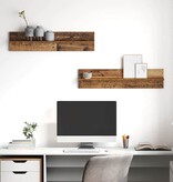 VidaXL Wandplanken 2 pcs Oud hout 80 x 11,5 x 18 cm Bewerkt hout